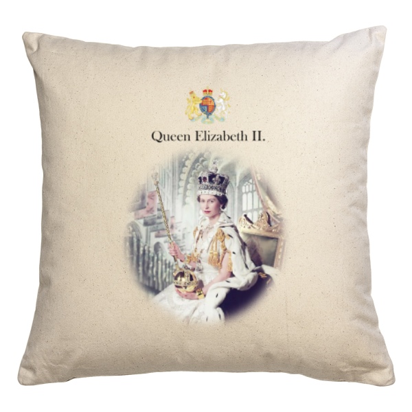 Vankúš bavlnený s potlačou Queen Elizabeth II.