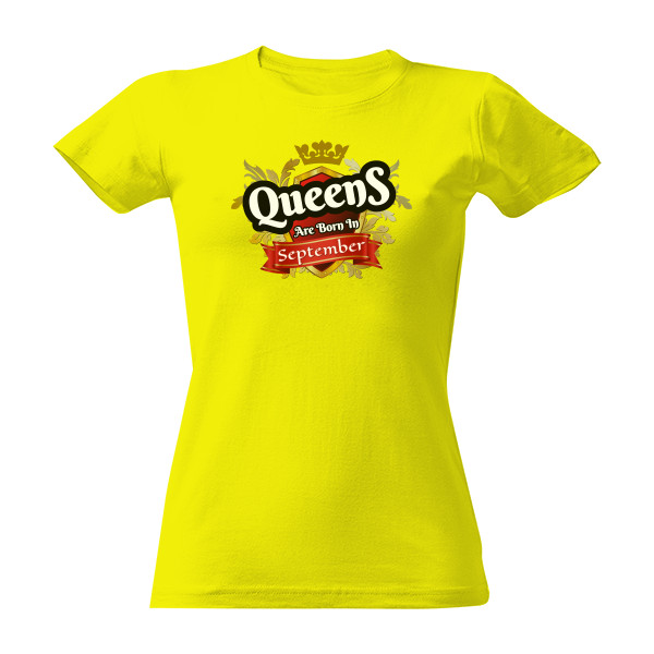 Tričko s potiskem Queens September Narozené v září