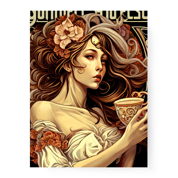 Retro styl-Žena s kávou