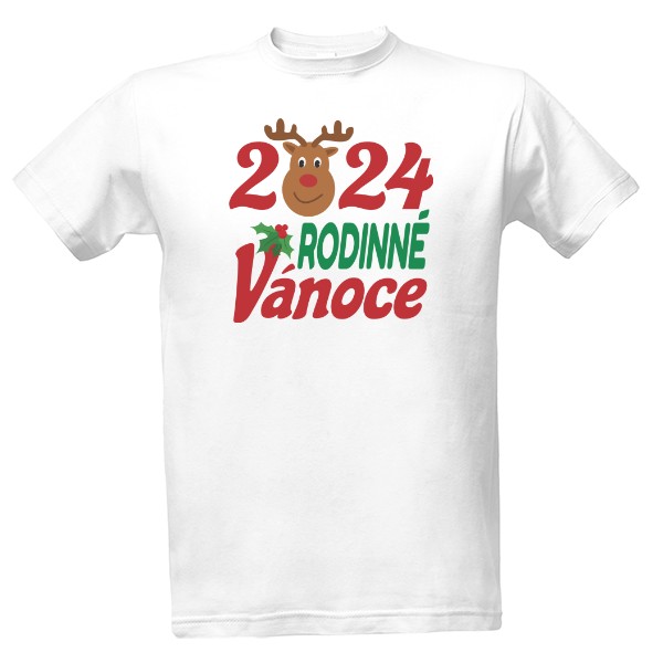 Tričko s potiskem Rodinné Vánoce 2024