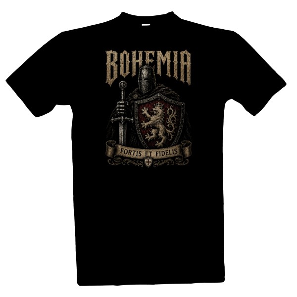 Tričko s potiskem Rytíř Bohemie-Fortis et Fidelis