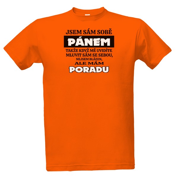 Tričko s potiskem Sám sobě pánem černý text