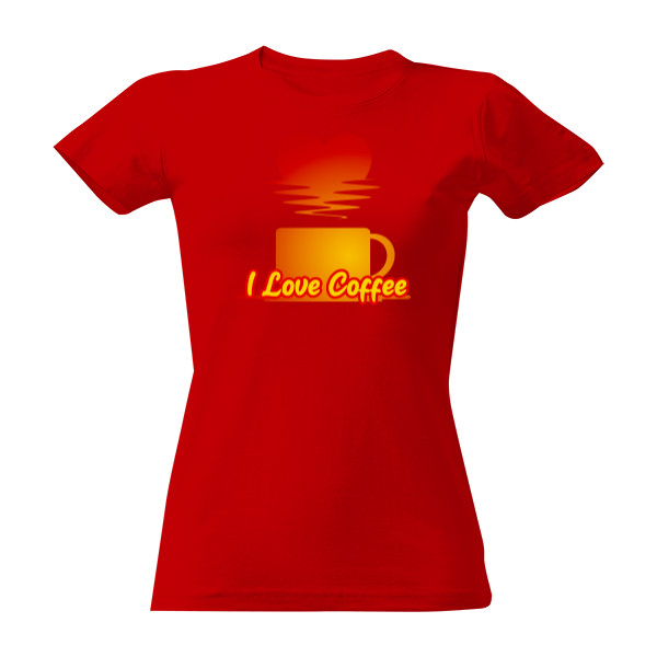 Tričko s potiskem Srdce a káva-I Love Coffee