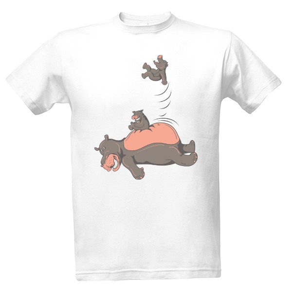 Tričko s potlačou Táta hroch s hrošátkem