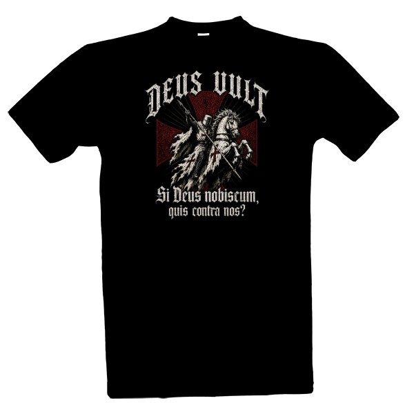 Tričko s potiskem Templář-Deus Vult - backprint