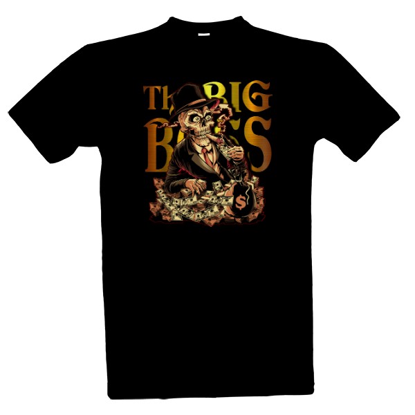 Tričko s potiskem The Big Boss-Kostlivec a peníze 