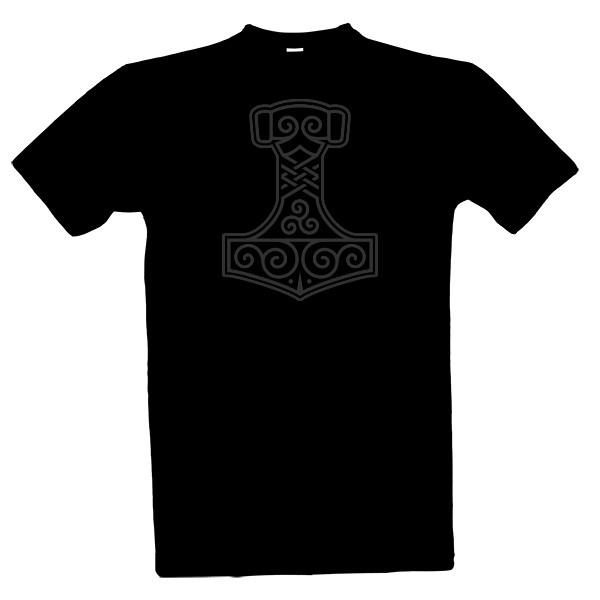 Tričko s potiskem Thorovo kladivo-Mjollnir-Grey