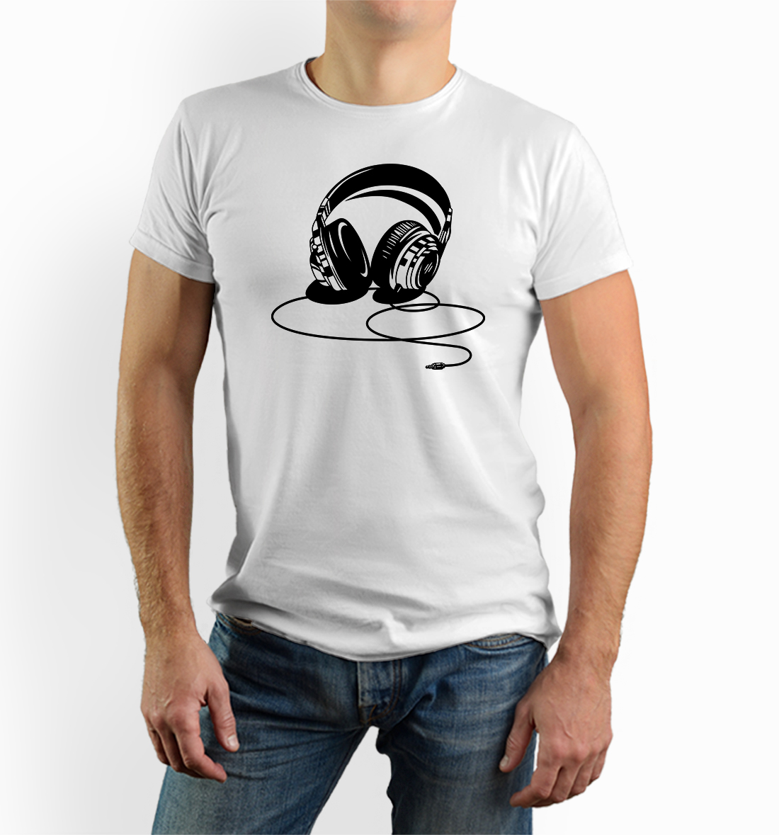 Tričko s potlačou tričko slúchadlá hudba gamer headset