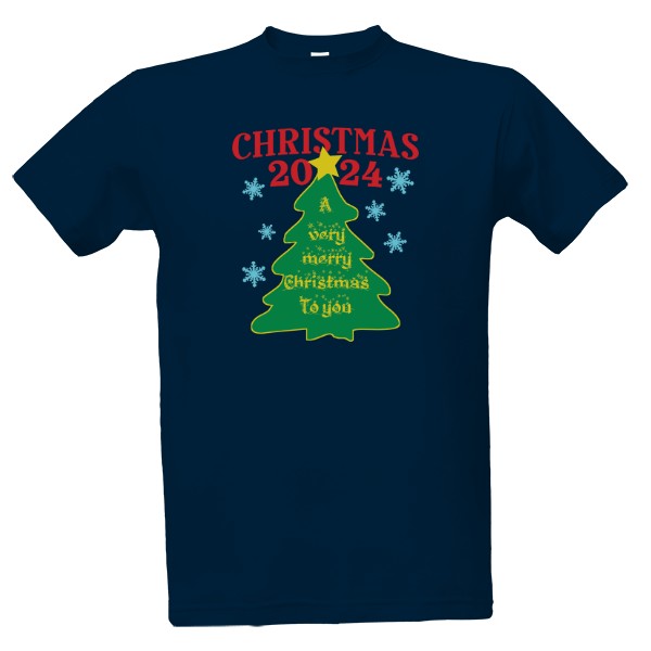 Tričko s potiskem Vánoce 2024-A very merry christmas