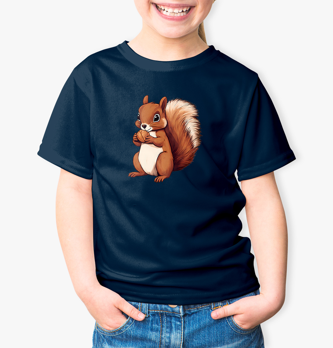 Tričko s potlačou veverica s orechom