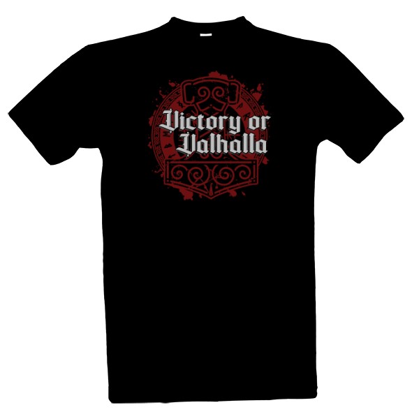 Tričko s potiskem Victory or Valhalla-Mjollnir design