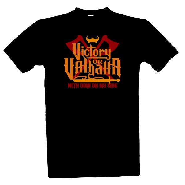Victory Or Valhalla-Nápis a sekery