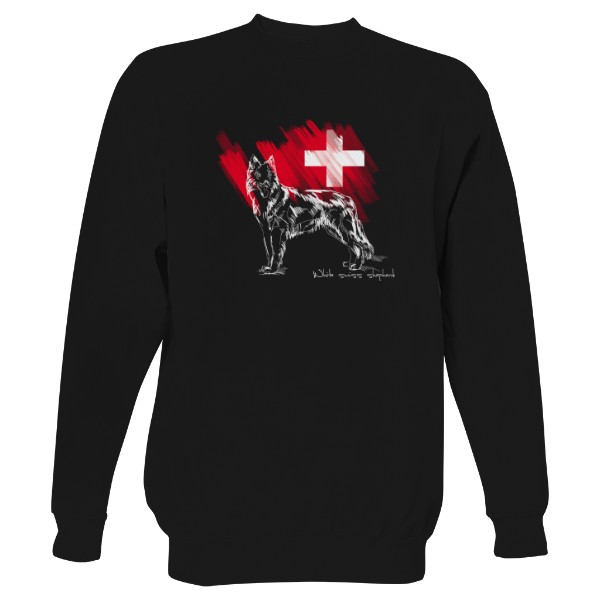 Mikina bez kapucne Unisex s potlačou White swiss shepherd