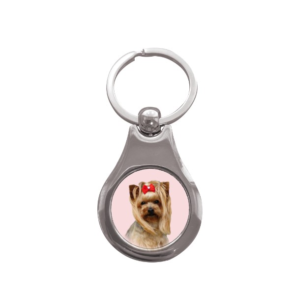 Prívesok na kľúče koliesko s potlačou Yorkšírský teriér