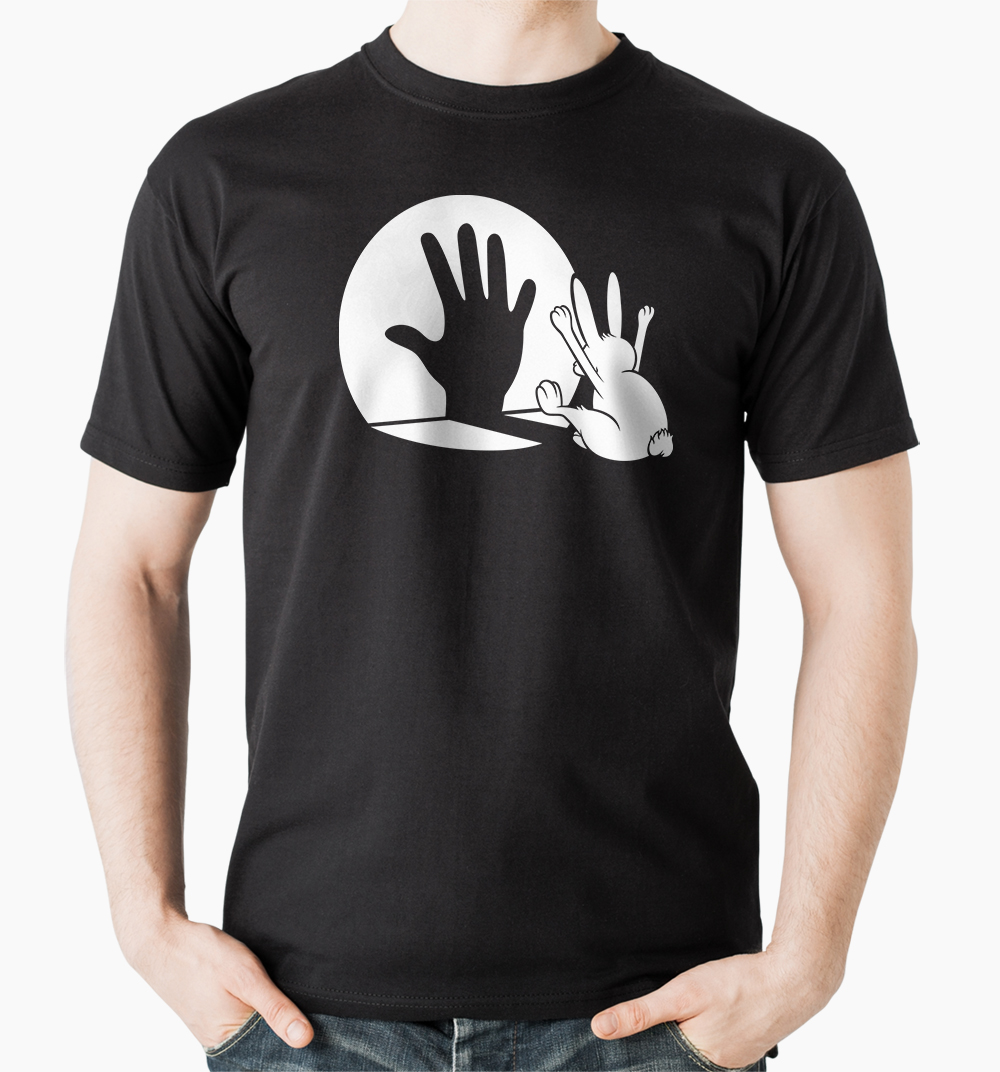 Tričko s potlačou zajac hra s tieňom