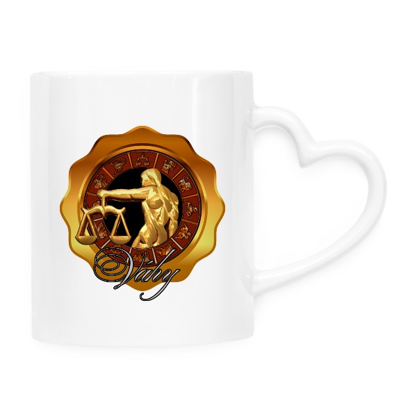 Hrnek srdce s potiskem Znamení zvěrokruhu VÁHY dárek