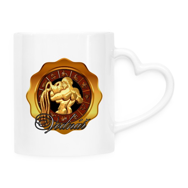 Hrnek srdce s potiskem Znamení zvěrokruhu VODNÁŘ dárek